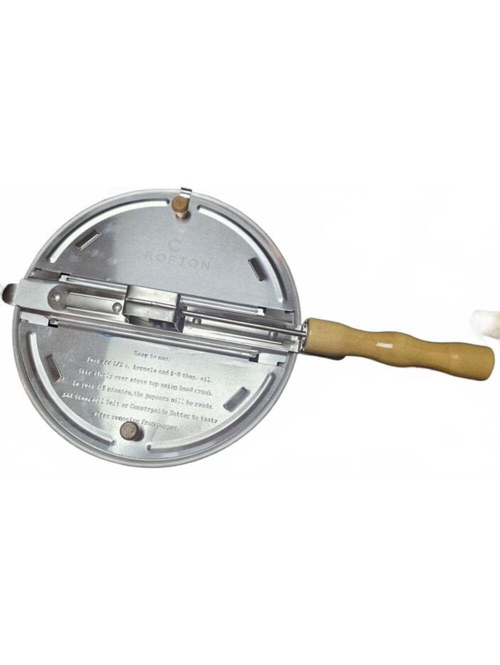 Crofton Aluminum Stovetop Popcorn Popper Wooden Handle NWOB Brand New Unused